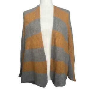 Lush Vintage Pumpkin/Gray Striped Sweater/Cocoon